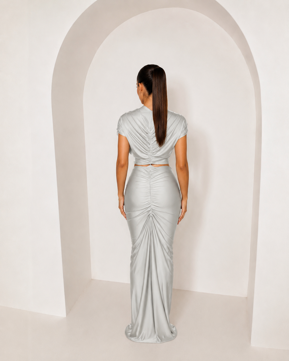 Entangled Cut-Out Maxi Dress - Silver