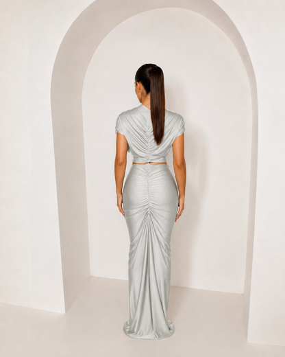 Entangled Cut-Out Maxi Dress - Silver