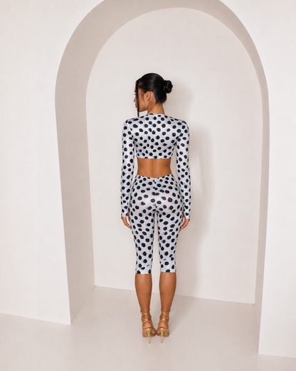 Spotted Long-sleeve Capri Co-ord