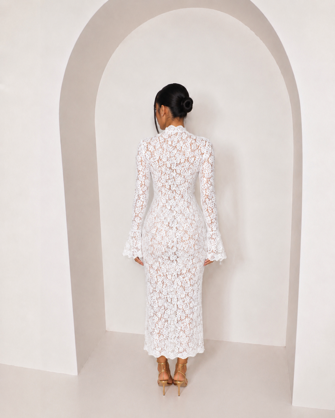 Celeste Lace Midaxi Dress - White